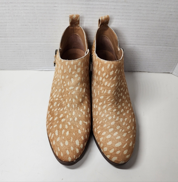 Vionic Cecily Deer Print Calf Hair Double Zip Booties Sz 8.5 - Picture 2 of 8